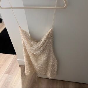 The Vintage Shop Cream Beaded Camisole